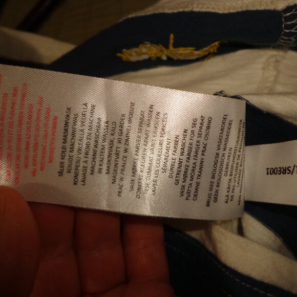 NWOT wf Weird Fish Wear The Weekend Scoop Neck Top 12 Stripes Blue/Wht Long Roll - Picture 11 of 12